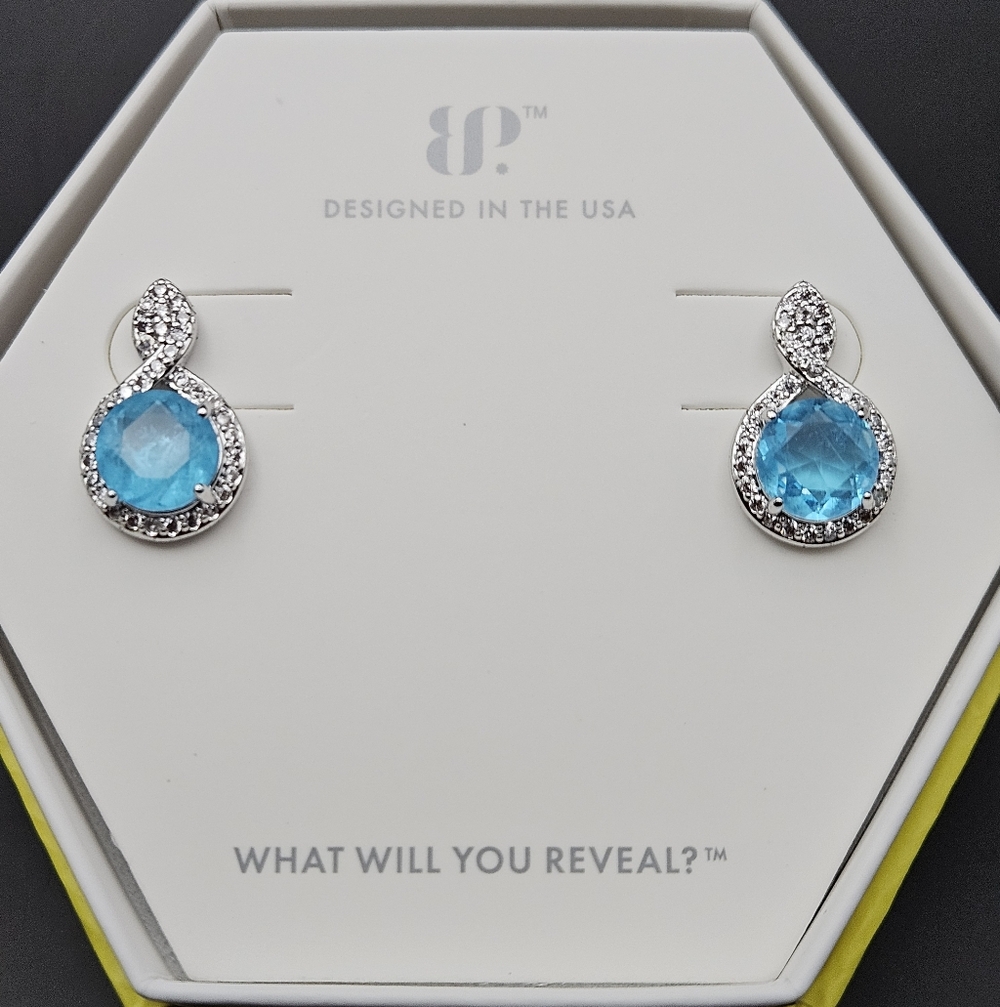 Bomb Party RBP7861 “Loving Embrace” Light Blue Quartz Earrings